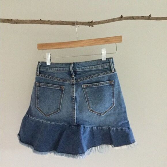 denim Mini Skirt with Ruffle - Picture 5 of 7